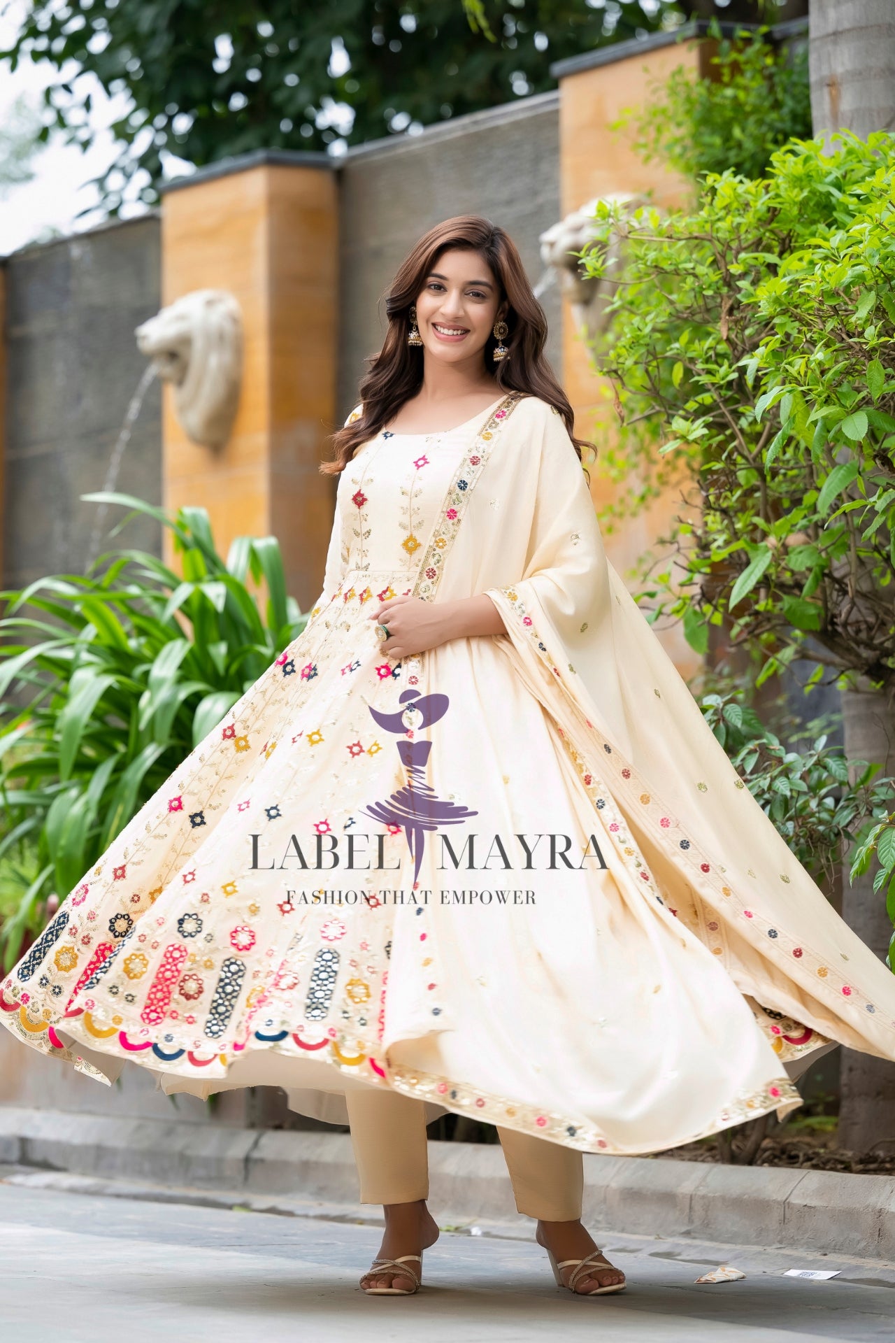 Multi Color Heavy Embroidery Anarkali Suit Set