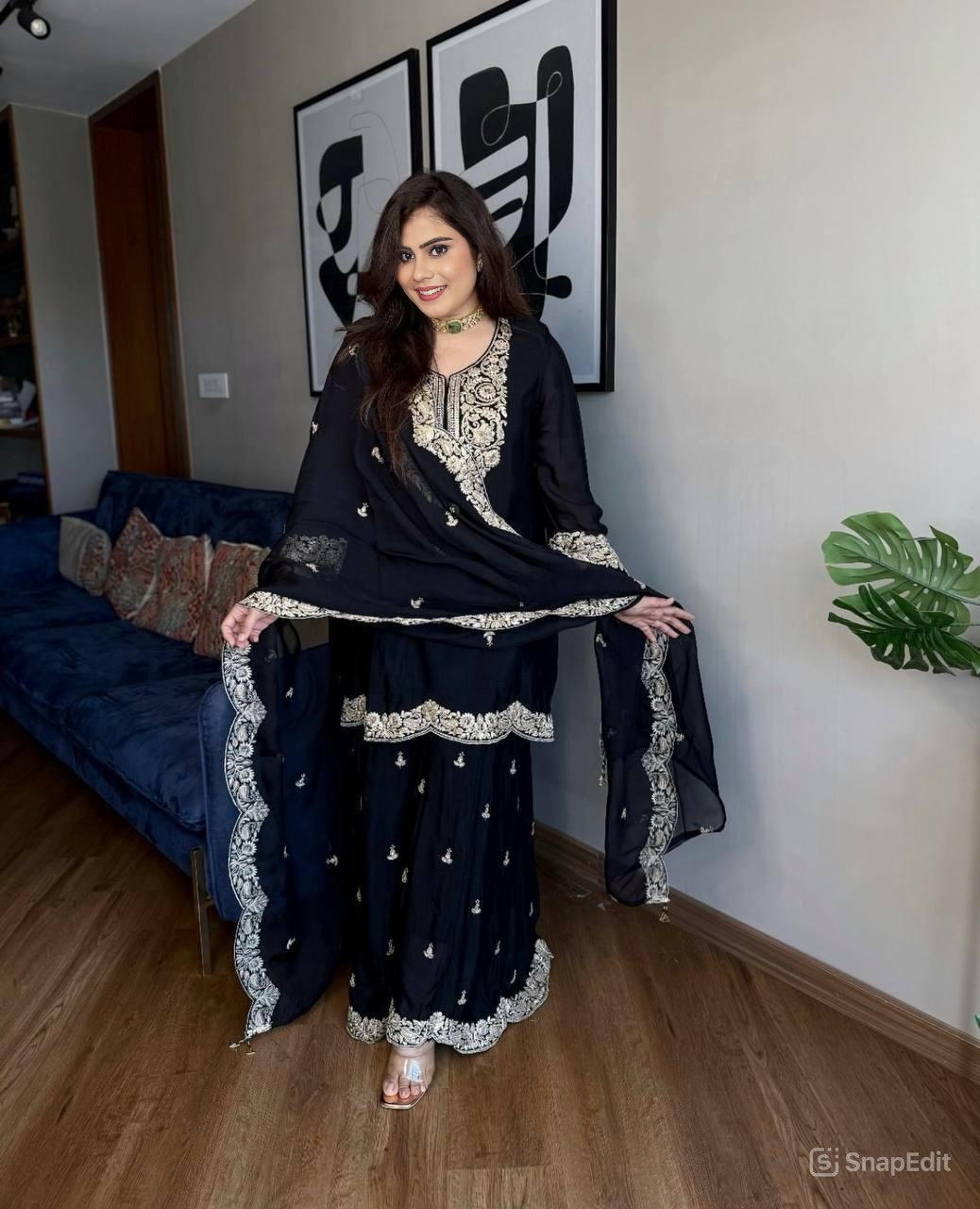 Luxury Embroidered Sharara Set