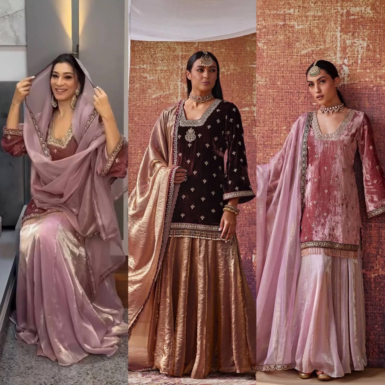 Elegance Redefined: Brown and Gold Embroidered Suit