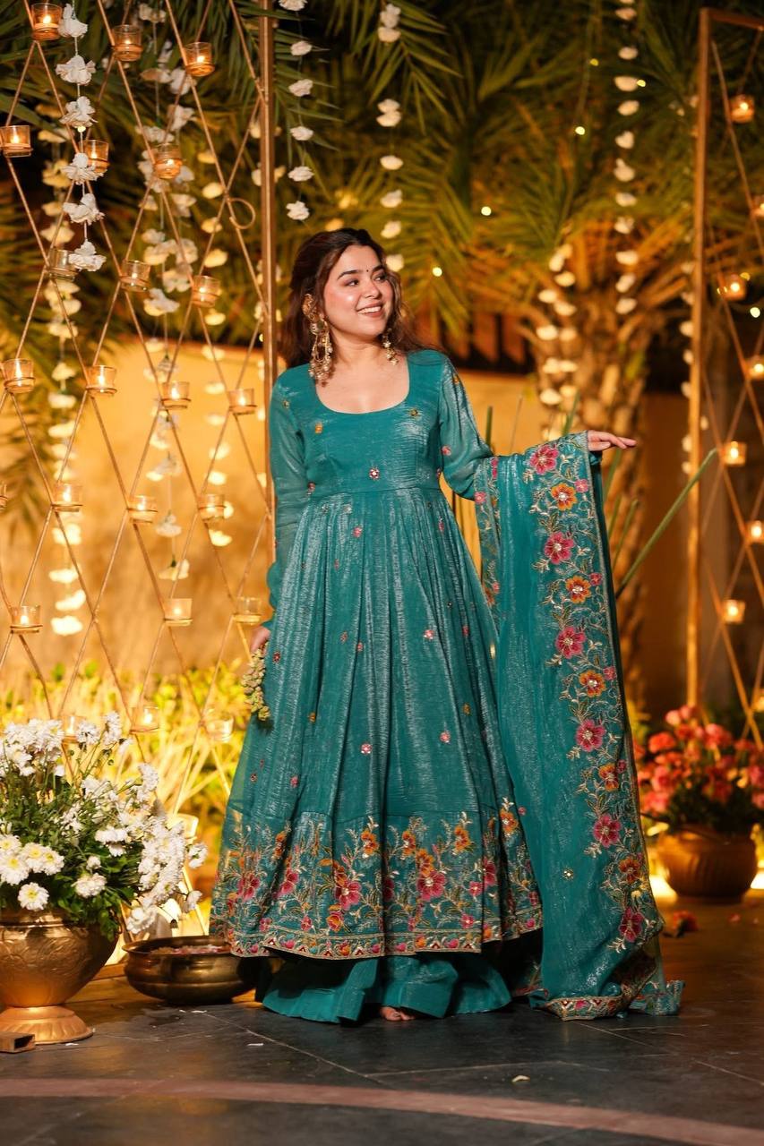 Luxury Hand-Embroidered Ethnic Anarkali