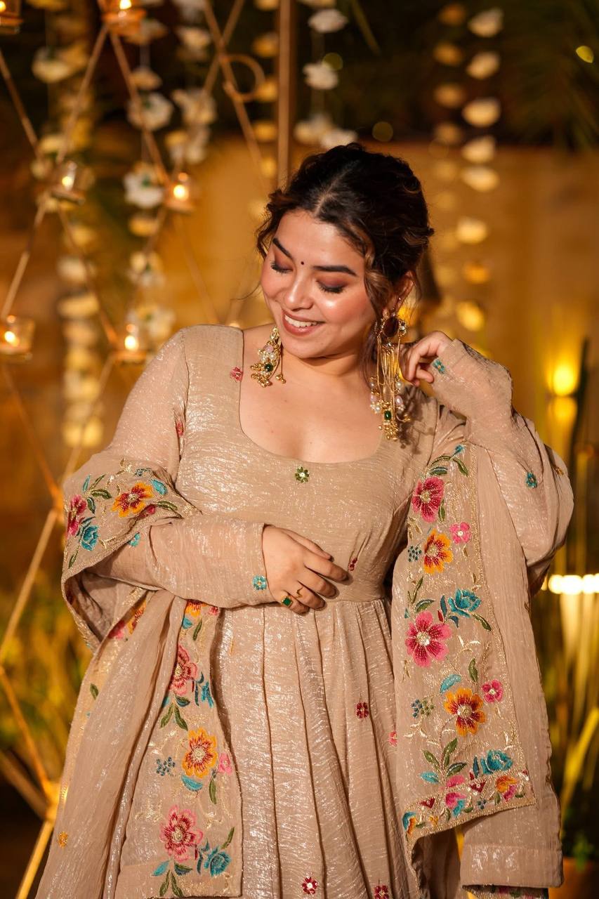 Luxury Hand-Embroidered Ethnic Anarkali