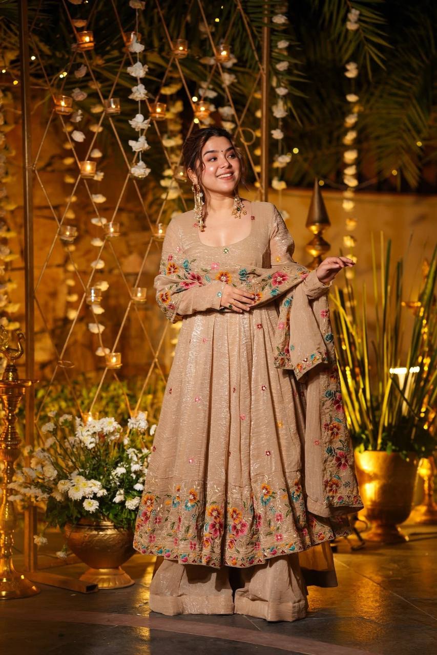 Luxury Hand-Embroidered Ethnic Anarkali