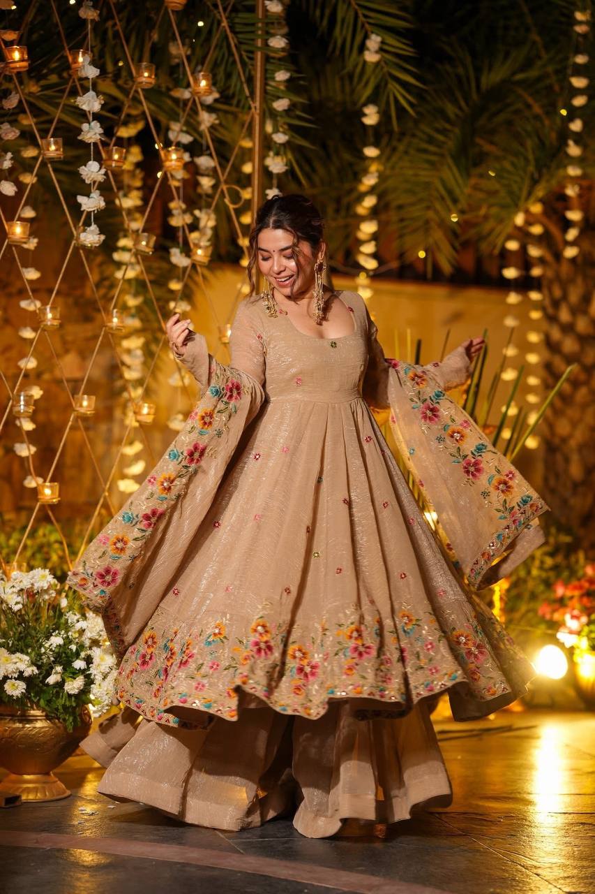 Luxury Hand-Embroidered Ethnic Anarkali
