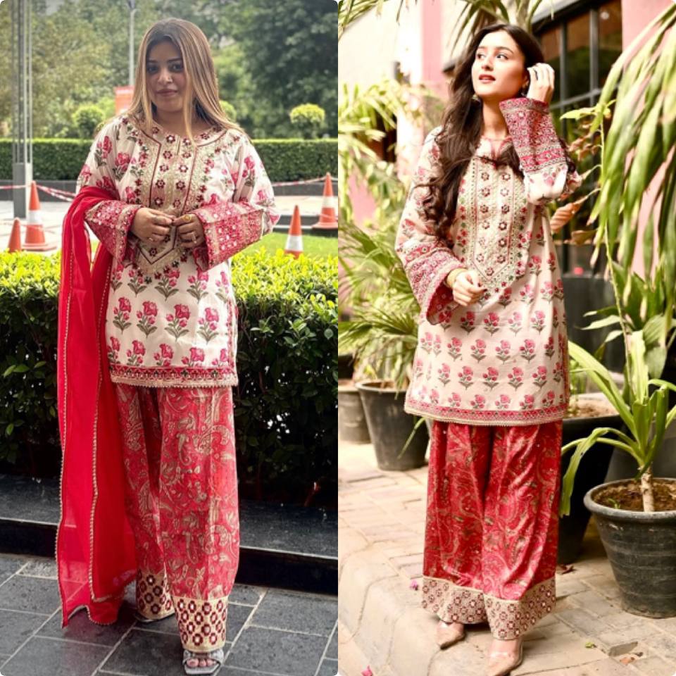 "Rosy Glow Ethnic Set – Sophisticated & Stylish"