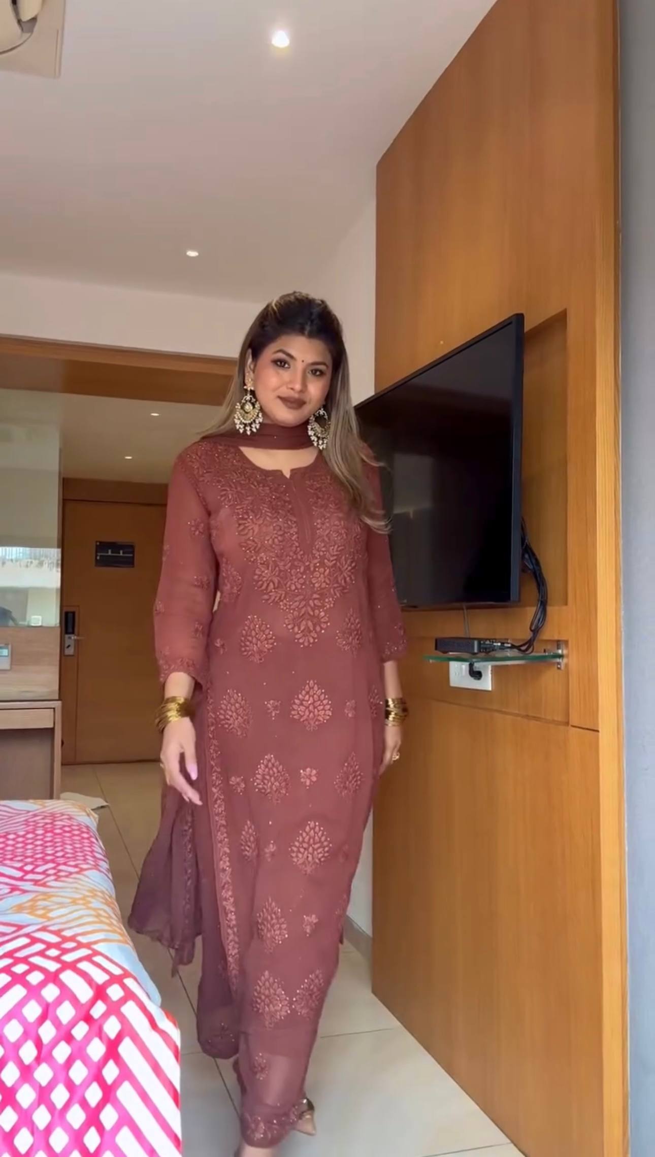 Elegance in Pink: A Woman's Graceful Presence