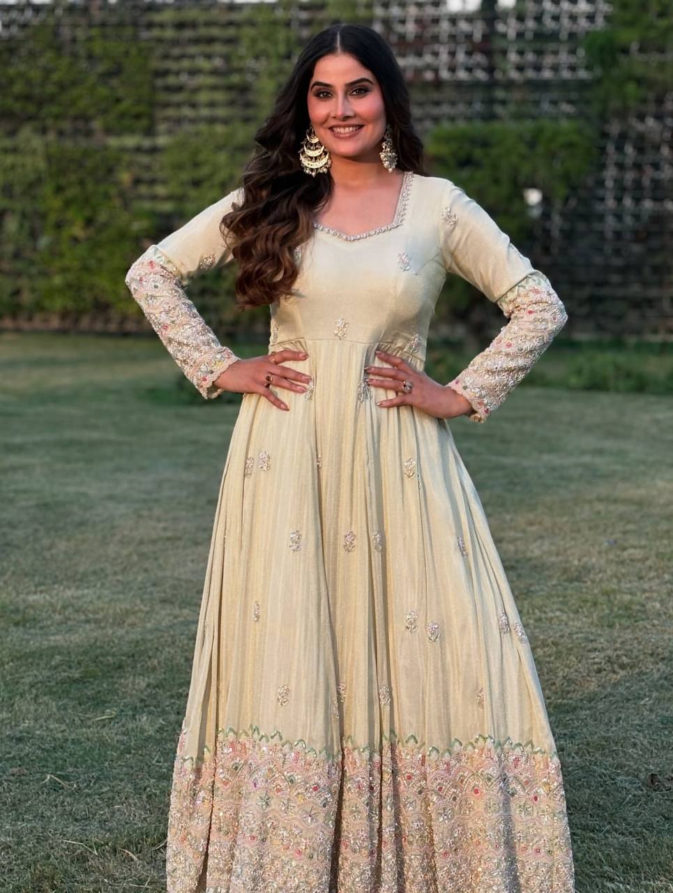 Anusha Kapoor Radiates Elegance in Yellow Anarkali