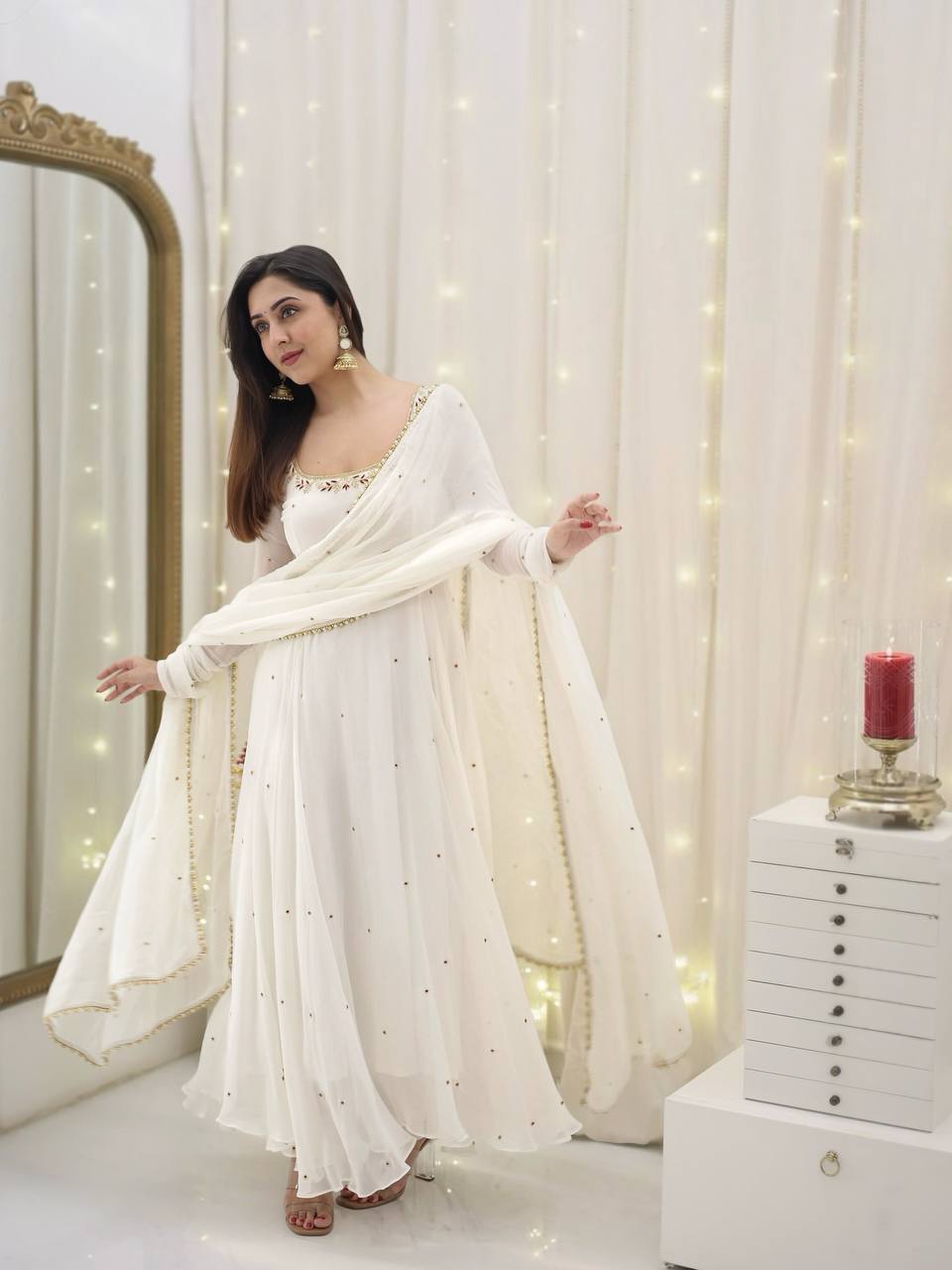 The Enchantment of a White Anarkali Dress – Label Mayra