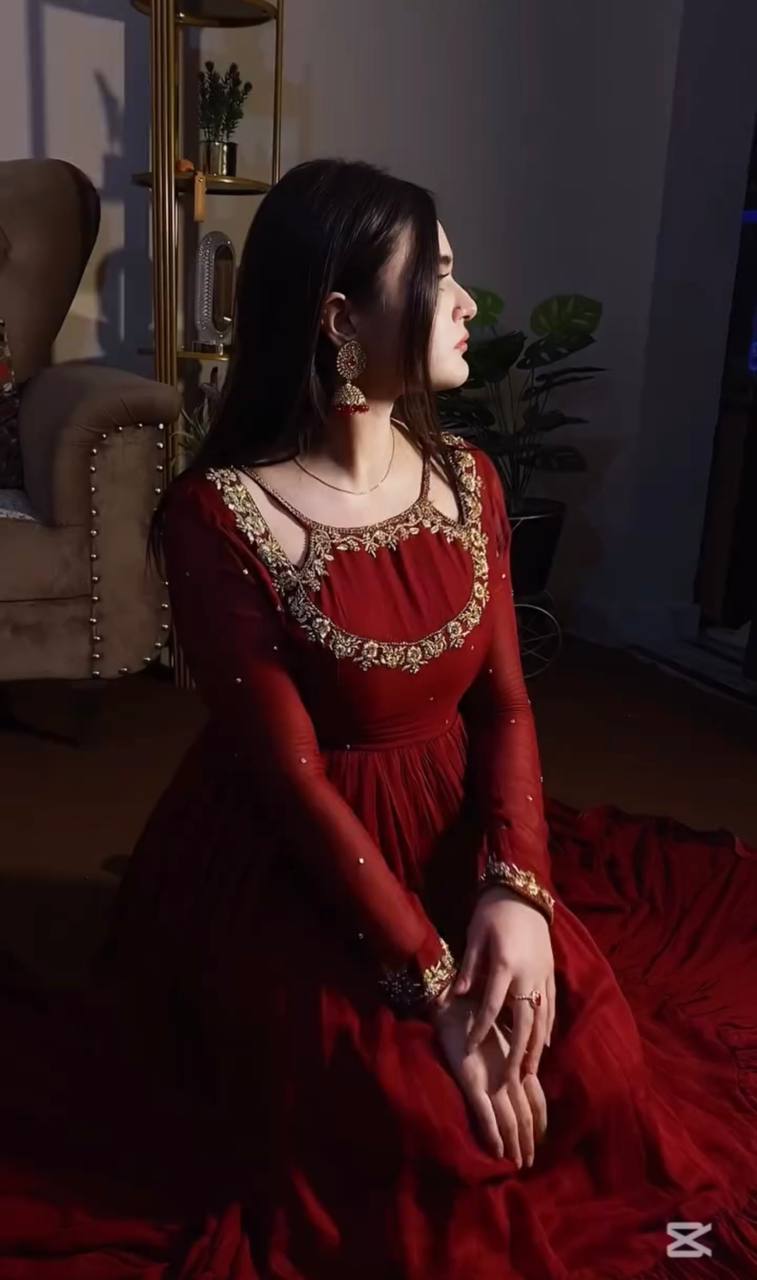 Radiant Red Georgette Anarkali Suit Collection