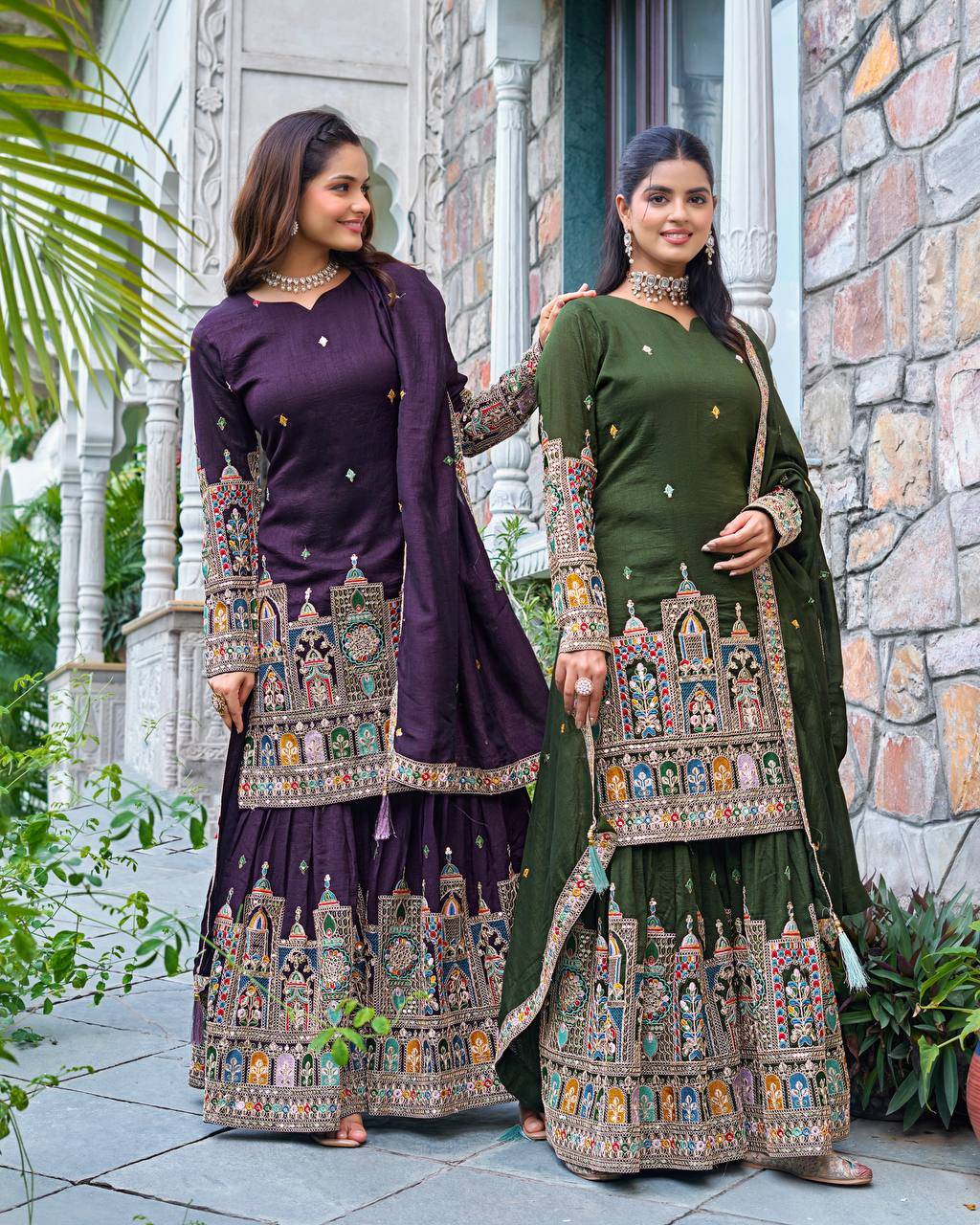 Sofisticação Colorida: A Alquimia do Verde e Roxo em Moda Feminina