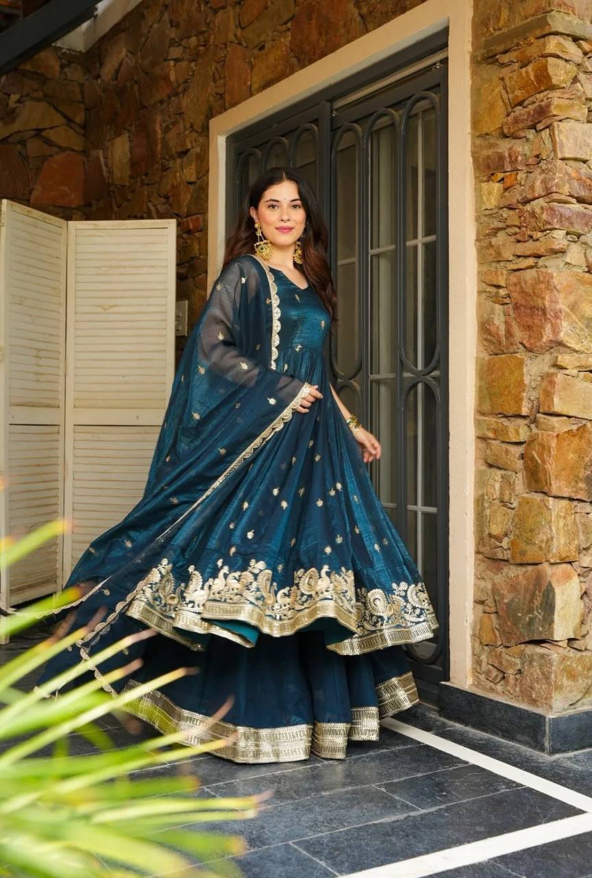Elegant Harmony: Maroon and Green Anarkali Suits for Women