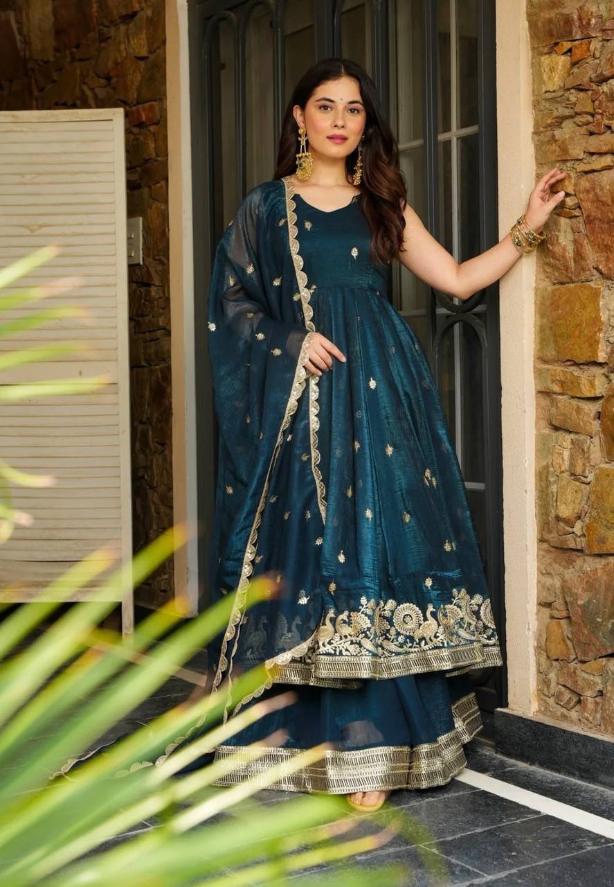 Elegant Harmony: Maroon and Green Anarkali Suits for Women