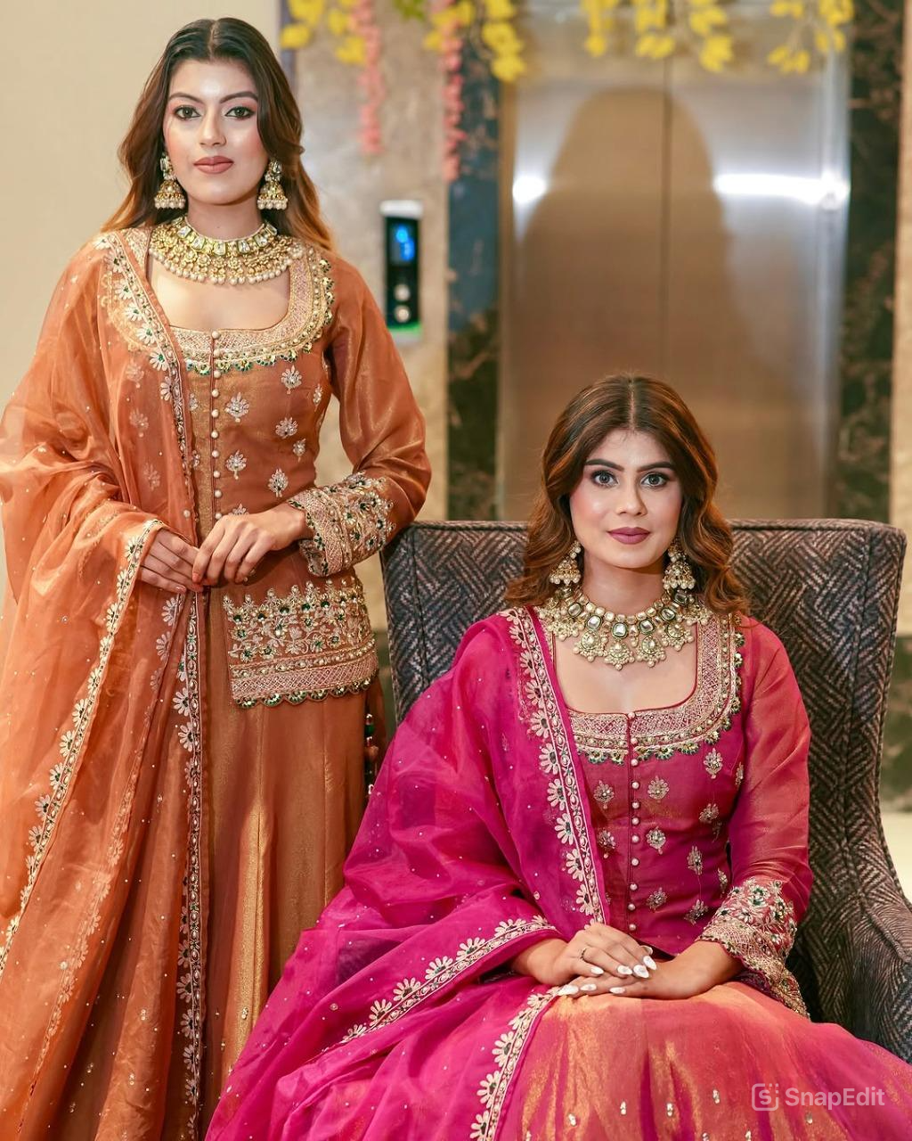 Luxurious Ethnic Sharara Suit Set with Exquisite Embroidery Work