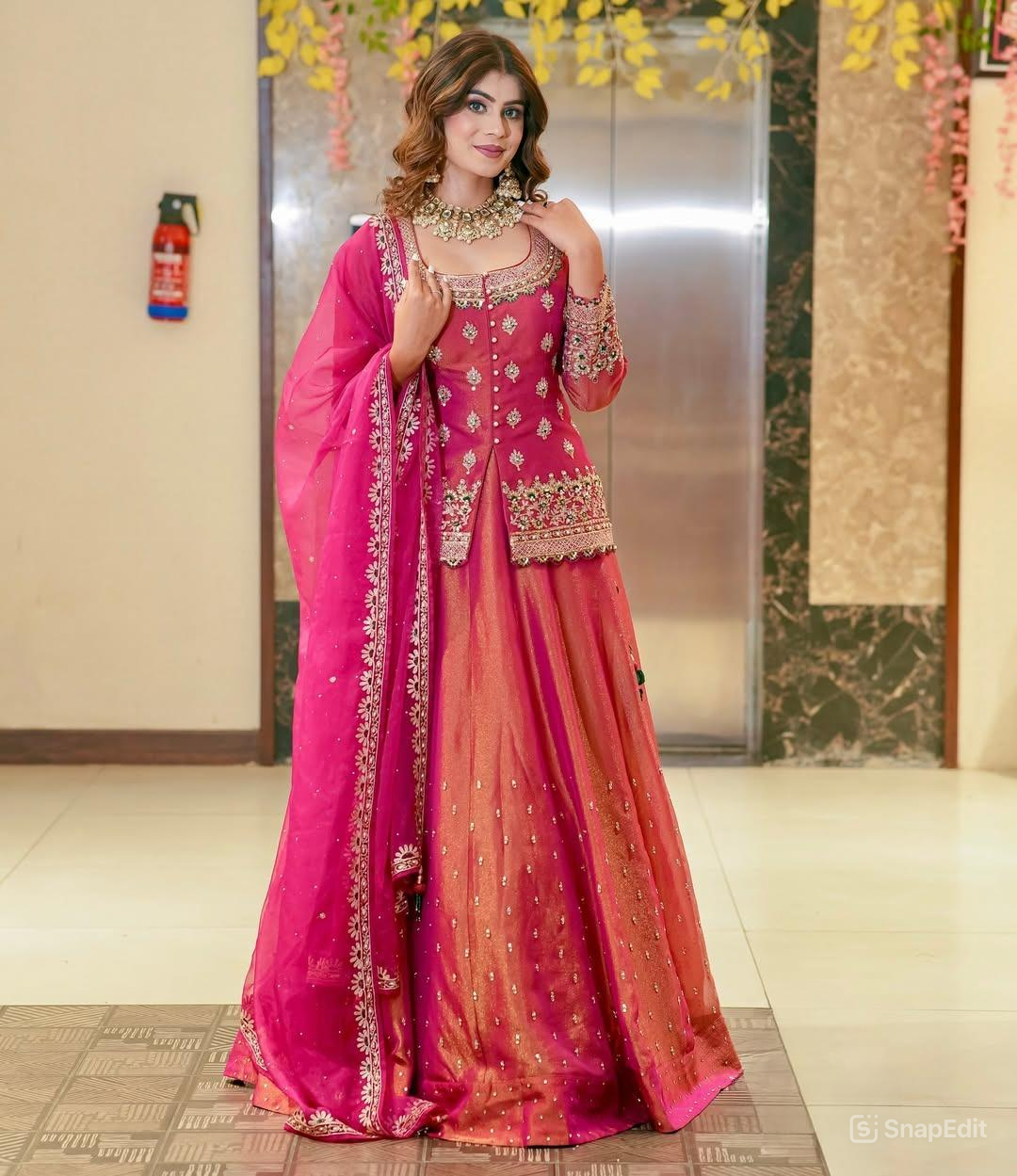 Luxurious Ethnic Sharara Suit Set with Exquisite Embroidery Work